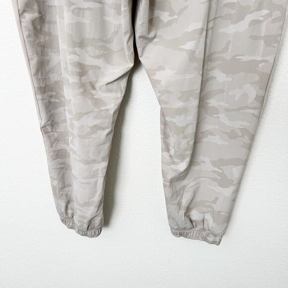 [Athleta] Brooklyn Camo Jogger Pants Abalone Tan Elastic Waist Loungewear - Picture 3 of 11